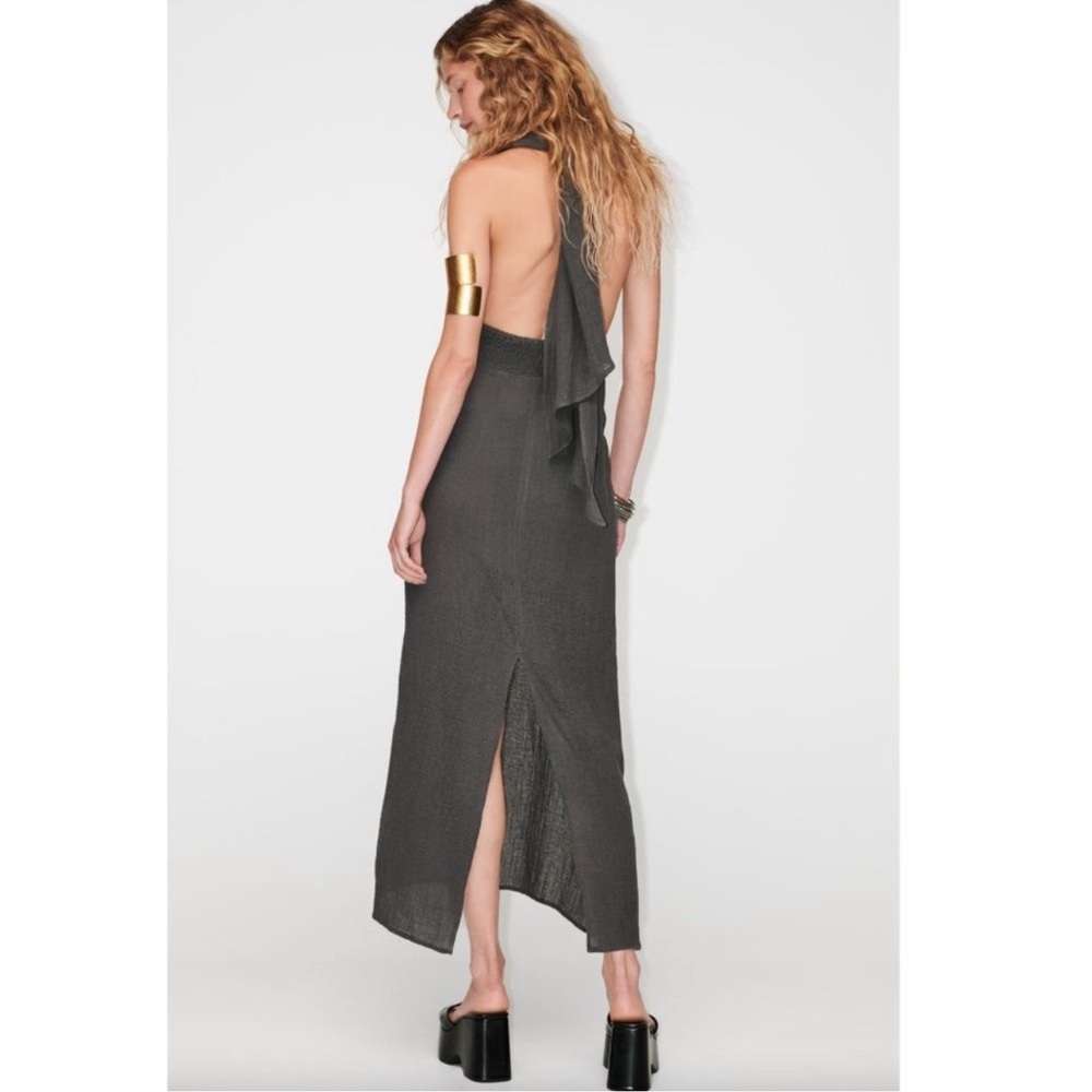 BLOGGER’S FAVORITE! Zara Long Halter Dress NWT - Picture 3 of 7